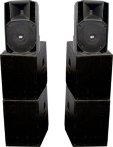 Speakerset 6 2 x RCF 732 topspeaker, 4 x 8003 subwoofer